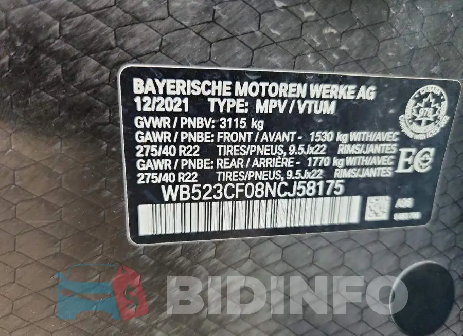 WB523CF08NCJ58175 Photo# 12