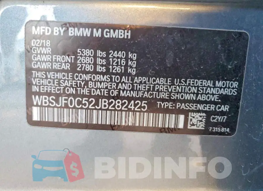 WBSJF0C52JB282425 Photo# 12