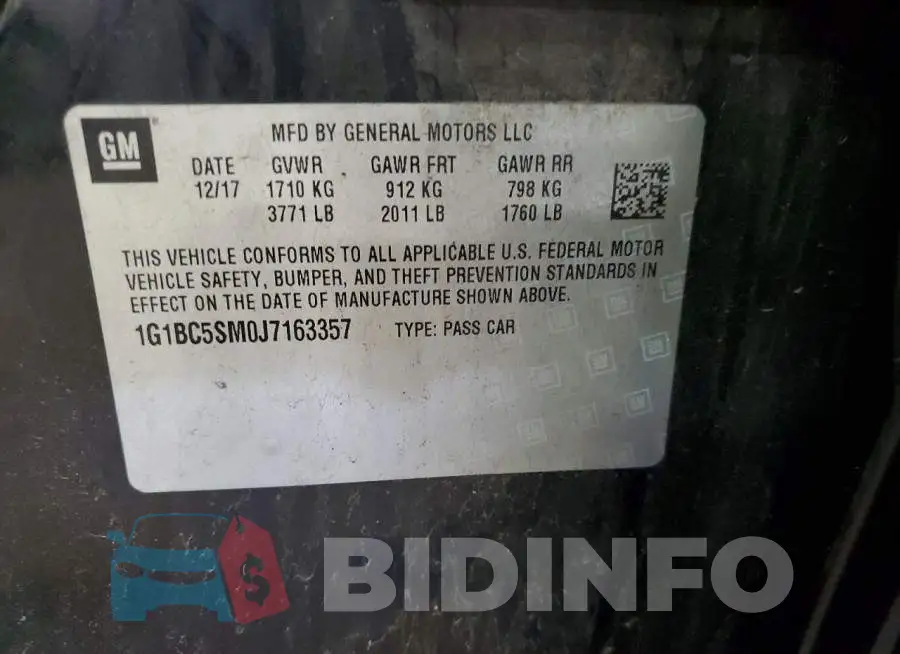 1G1BC5SM0J7163357 Photo# 12