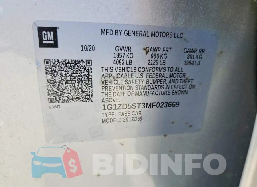 1G1ZD5ST3MF023669 Photo# 12