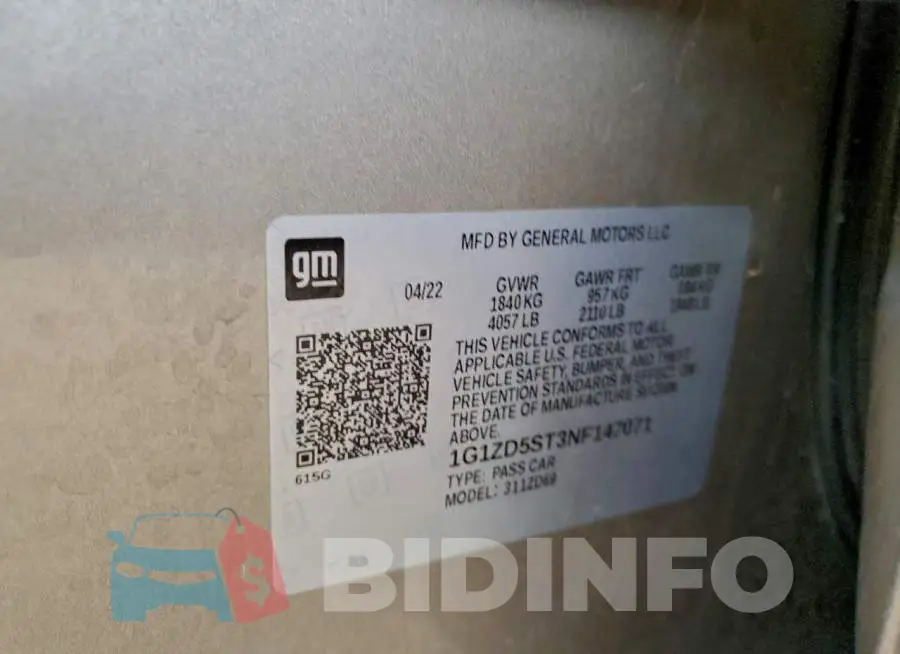 1G1ZD5ST3NF147071 Photo# 12
