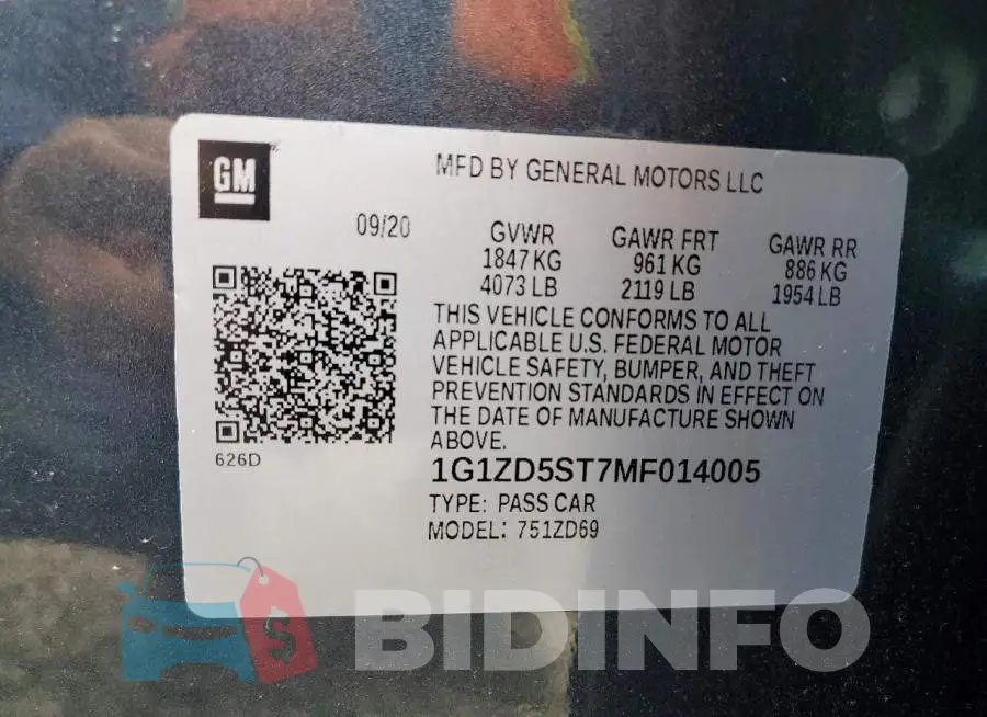 1G1ZD5ST7MF014005 Photo# 12