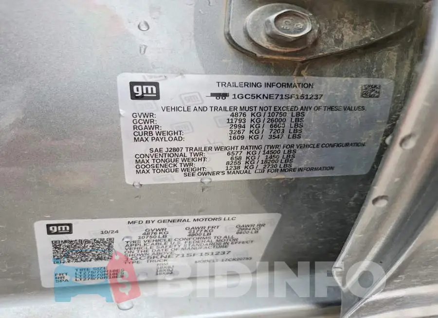 1GC5KNE71SF151237 Photo# 12