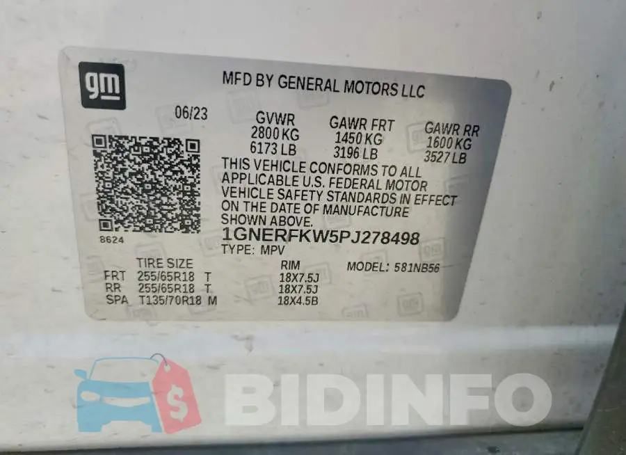 1GNERFKW5PJ278498 Photo# 13