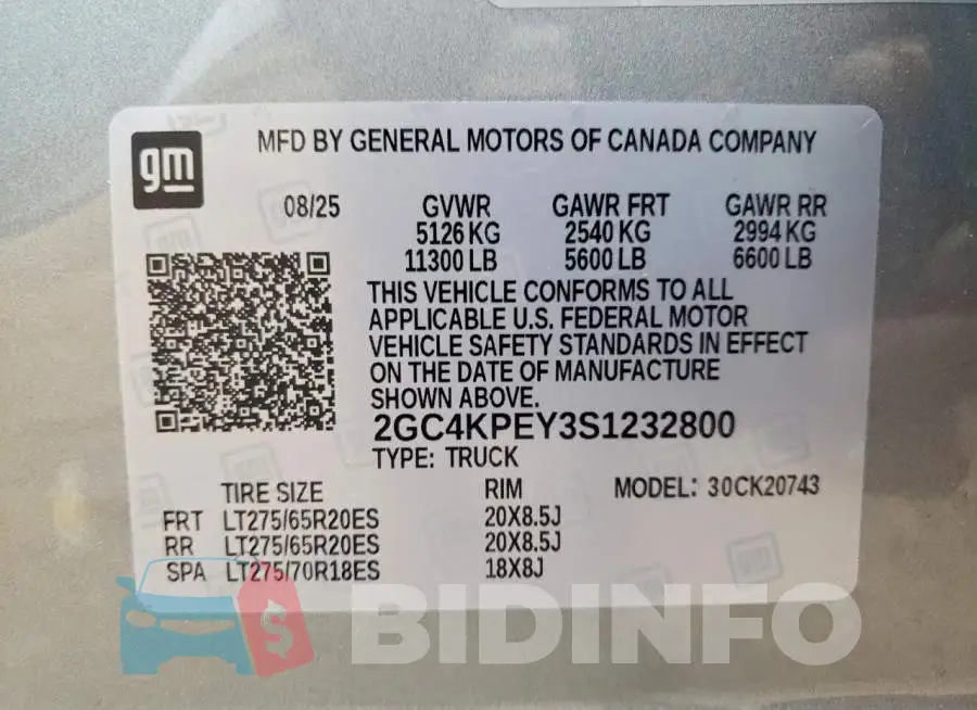 2GC4KPEY3S1232800 Photo# 12