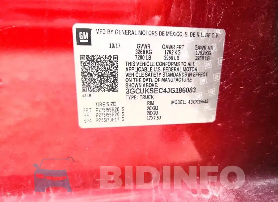 3GCUKSEC4JG186083 Photo# 12
