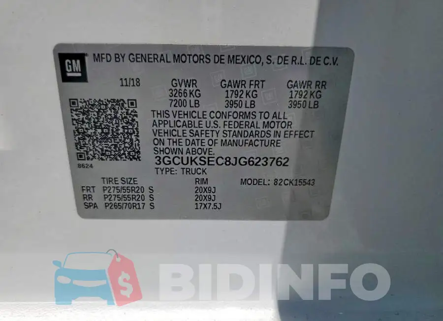 3GCUKSEC8JG623762 Photo# 12