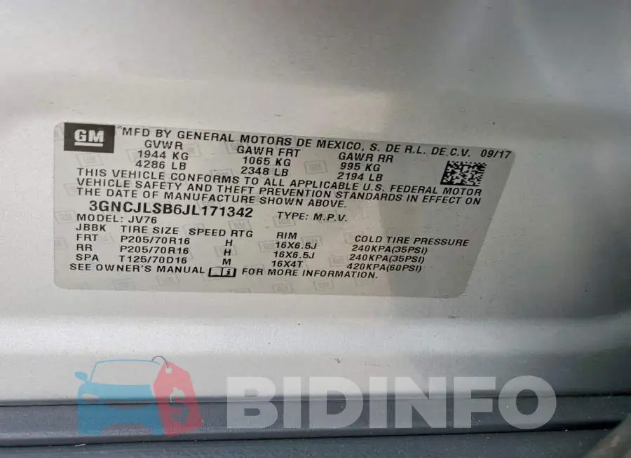 3GNCJLSB6JL171342 Photo# 12