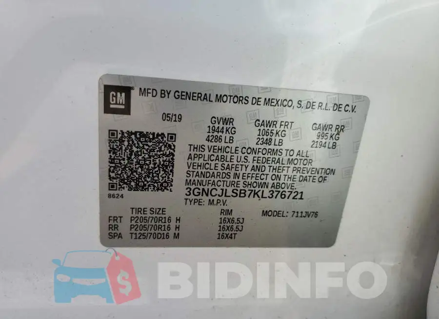 3GNCJLSB7KL376721 Photo# 12