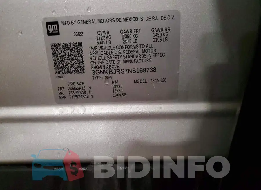 3GNKBJRS7NS168738 Photo# 13
