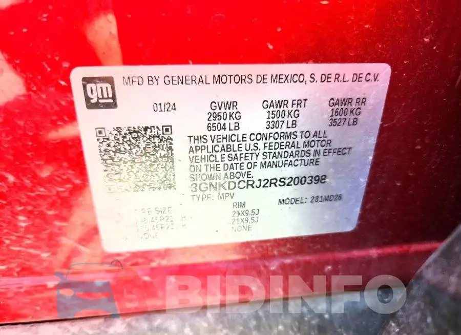 3GNKDCRJ2RS200398 Photo# 13