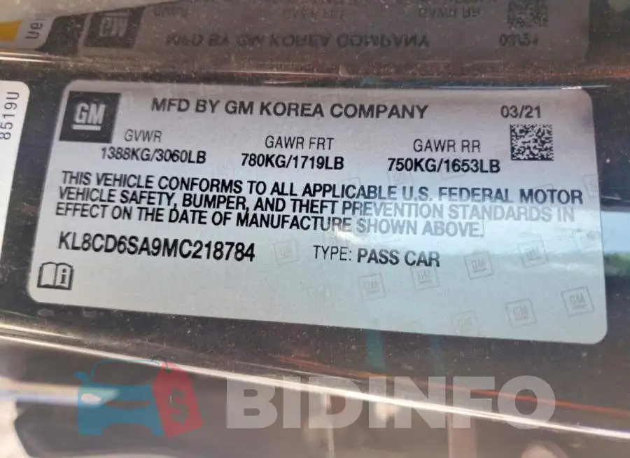 KL8CD6SA9MC218784 Photo# 12