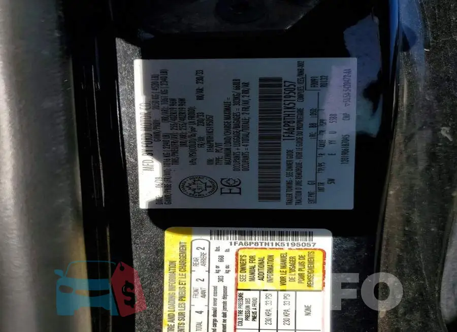 1FA6P8TH1K5195057 Photo# 12