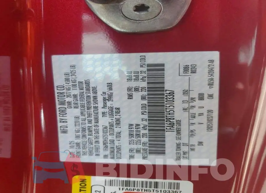 1FA6P8TH5T5103367 Photo# 12