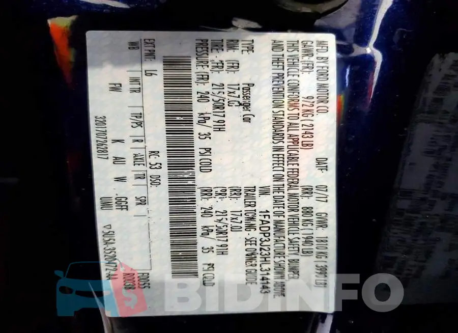 1FADP3J23HL314143 Photo# 12