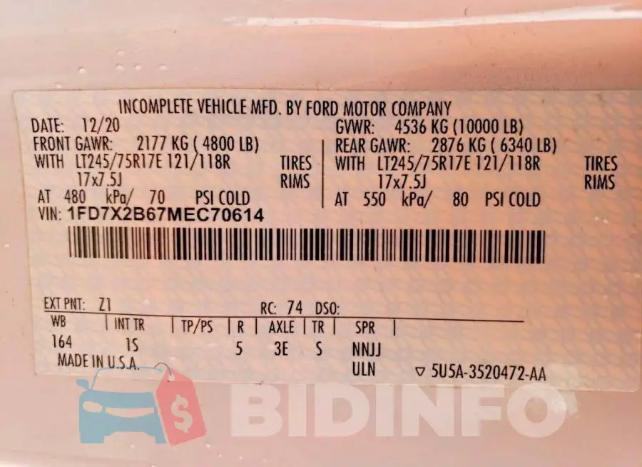 1FD7X2B67MEC70614 Photo# 12
