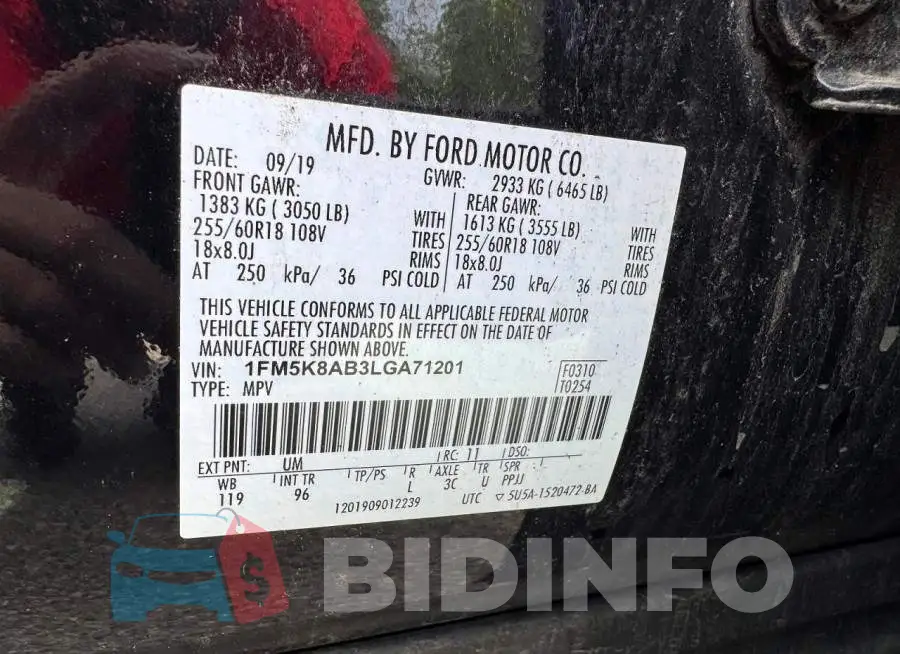 1FM5K8AB3LGA71201 Photo# 10