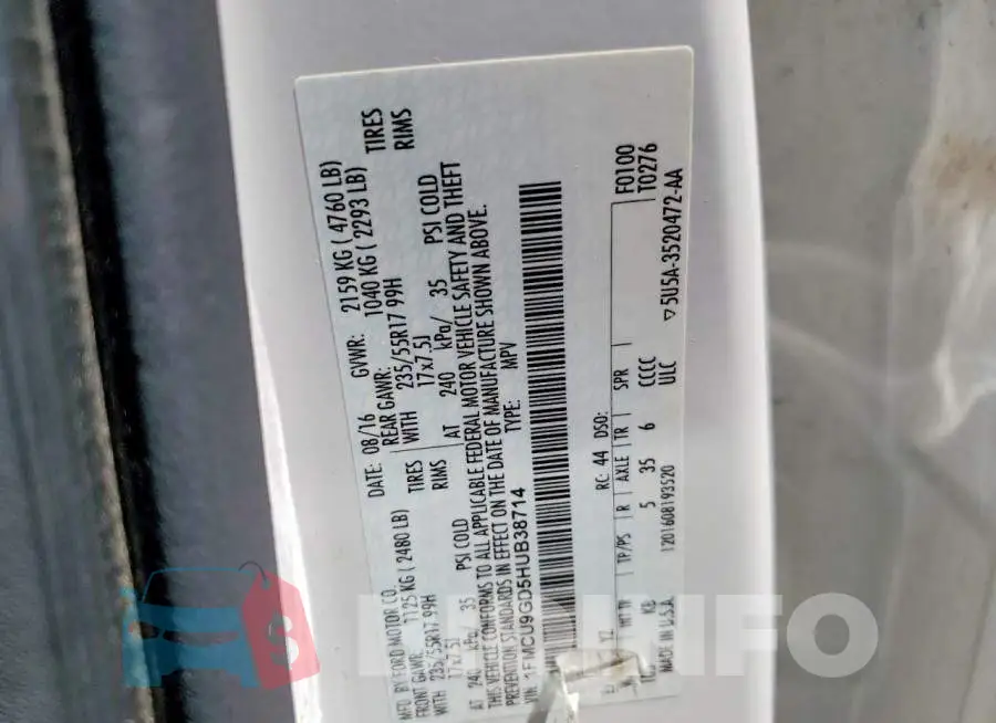 1FMCU9GD5HUB38714 Photo# 13
