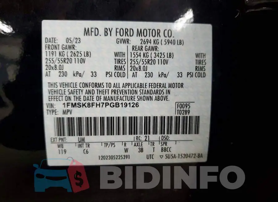 1FMSK8FH7PGB19126 Photo# 13