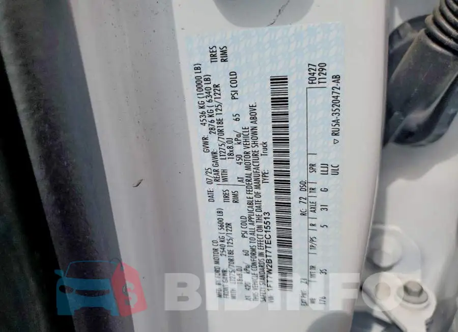 1FT7W2BT7TEC15513 Photo# 12