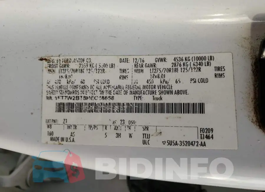 1FT7W2BT8HEC18668 Photo# 12