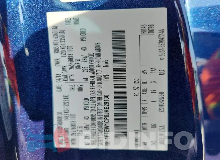 1FTEW1CP8JKE29136 Photo# 13