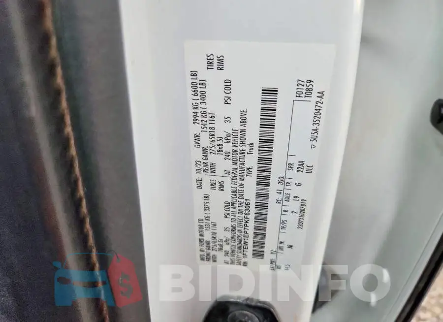 1FTEW1EP7PKF63061 Photo# 13
