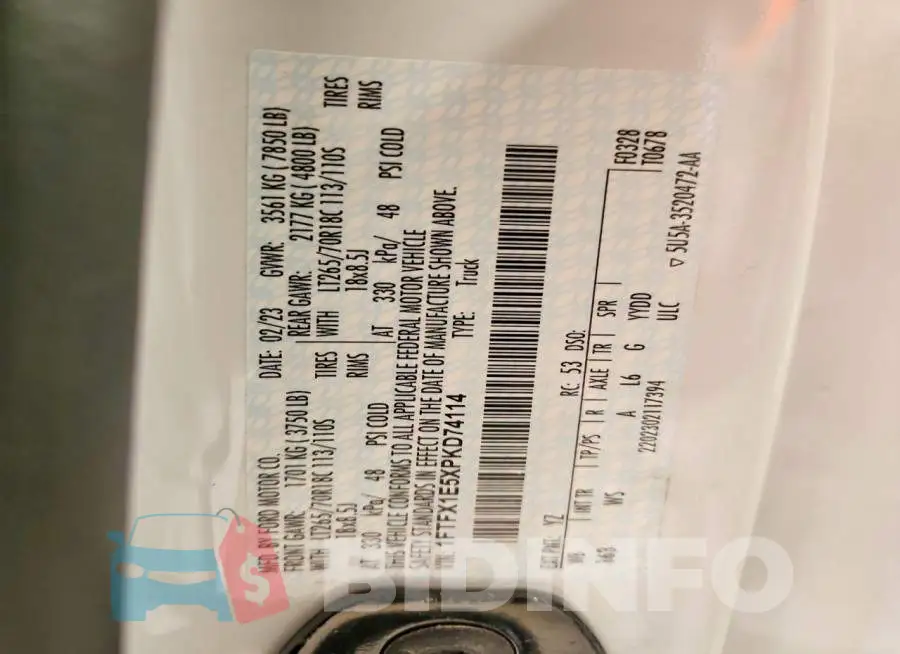 1FTFX1E5XPKD74114 Photo# 12