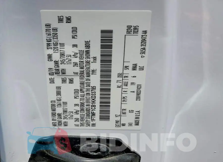 1FTMF1CB1KKD33785 Photo# 12