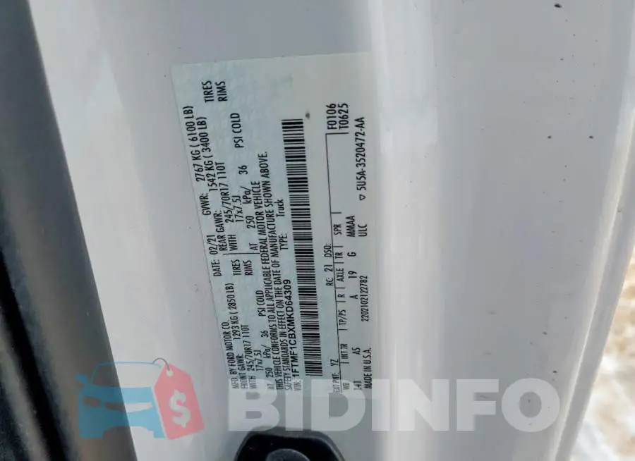 1FTMF1CBXMKD64309 Photo# 12
