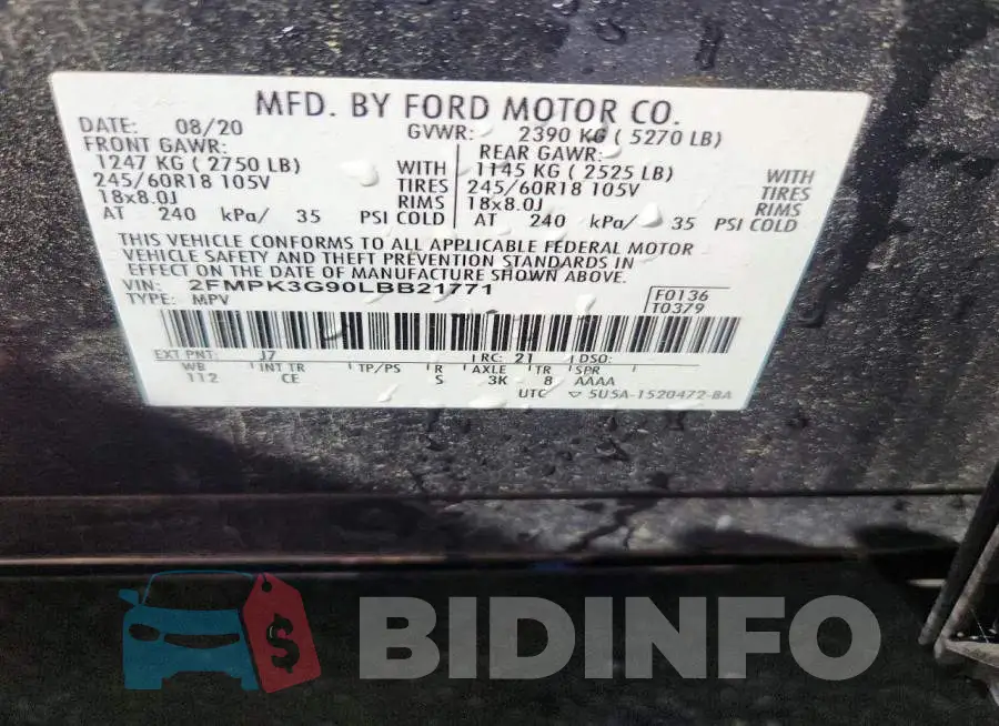 2FMPK3G90LBB21771 Photo# 13