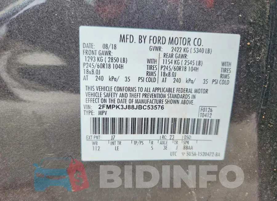 2FMPK3J88JBC53576 Photo# 13