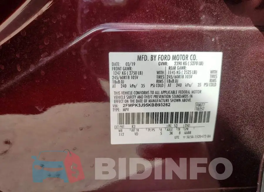 2FMPK3J95KBB93282 Photo# 13