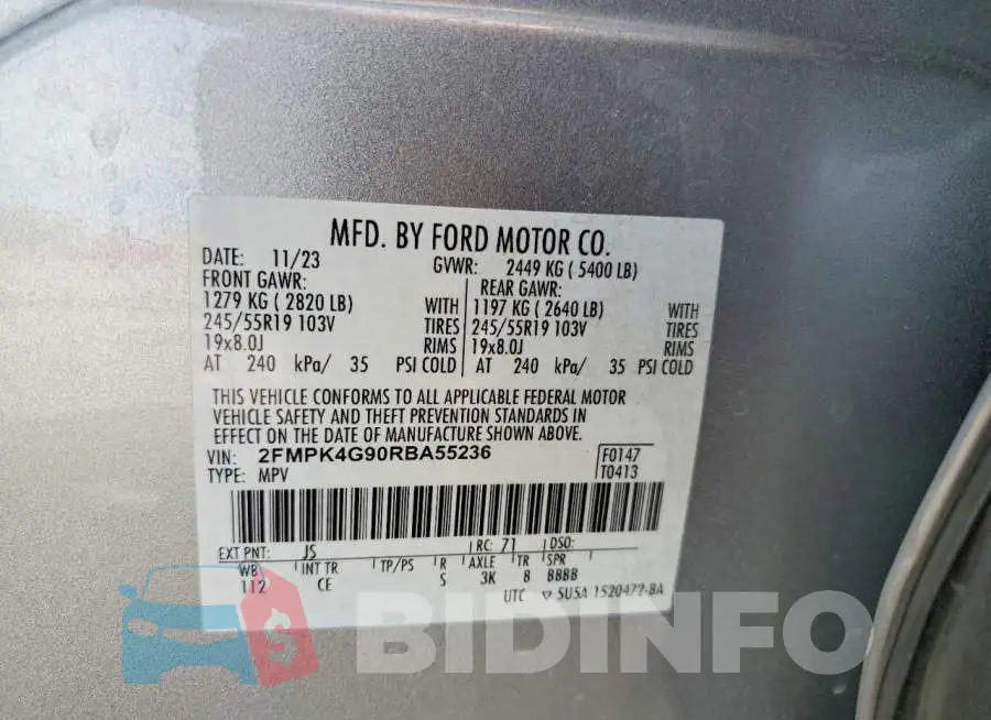2FMPK4G90RBA55236 Photo# 14
