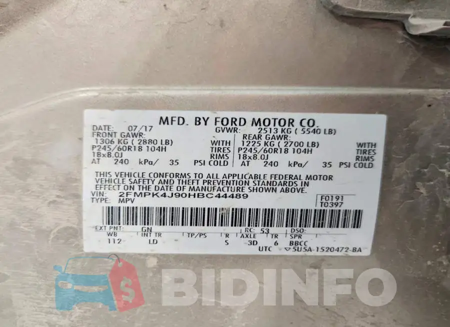 2FMPK4J90HBC44489 Photo# 13