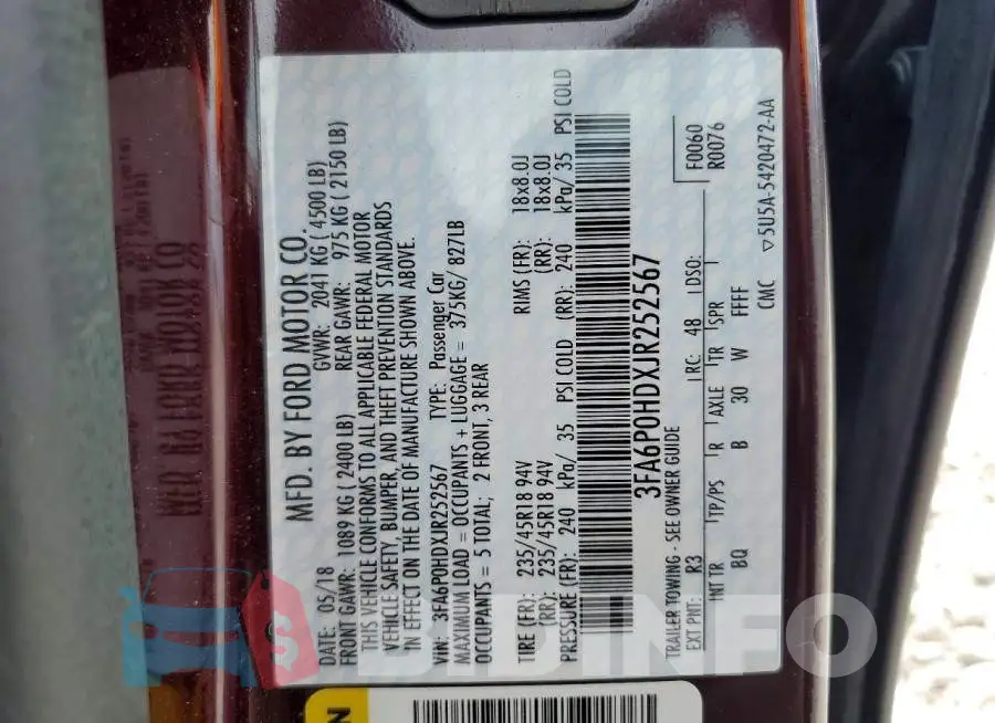 3FA6P0HDXJR252567 Photo# 12