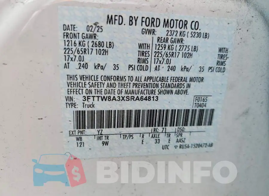 3FTTW8A3XSRA64813 Photo# 12
