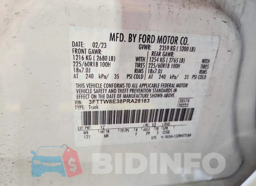 3FTTW8E38PRA28183 Photo# 12