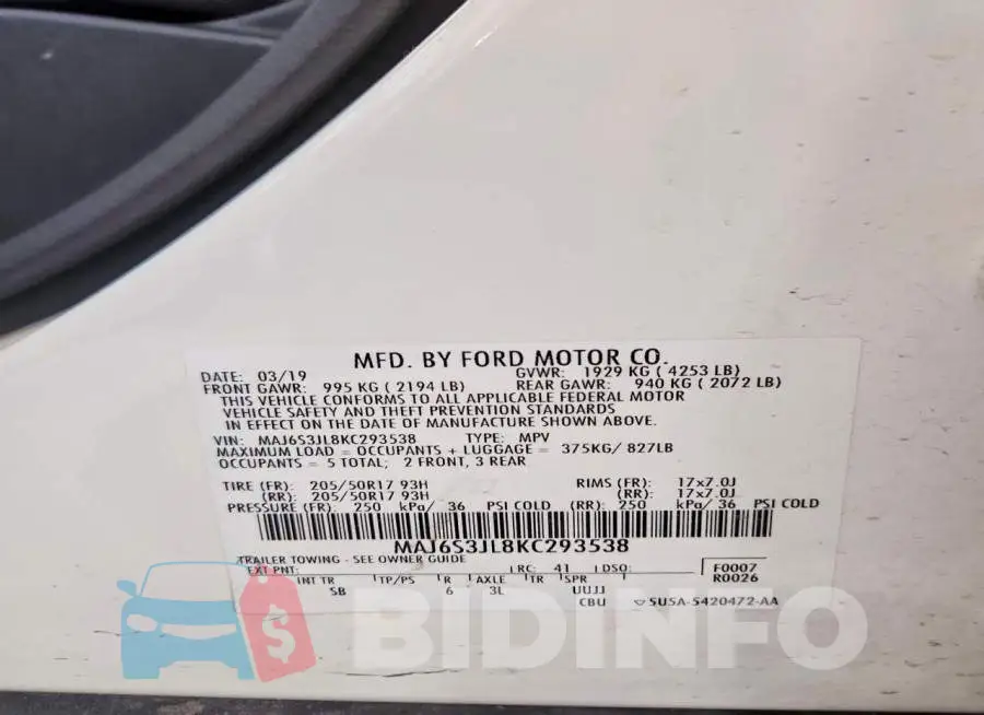 MAJ6S3JL8KC293538 Photo# 14