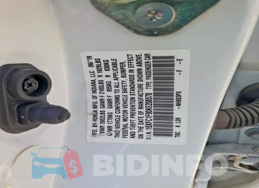 19XFC1F90KE208578 Photo# 12