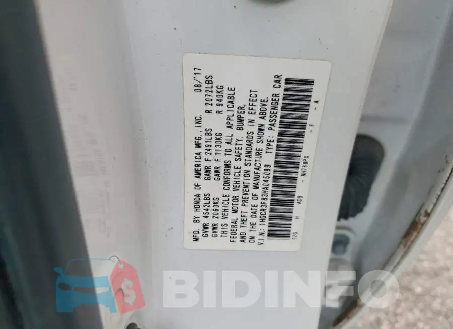 1HGCR3F83HA045099 Photo# 12