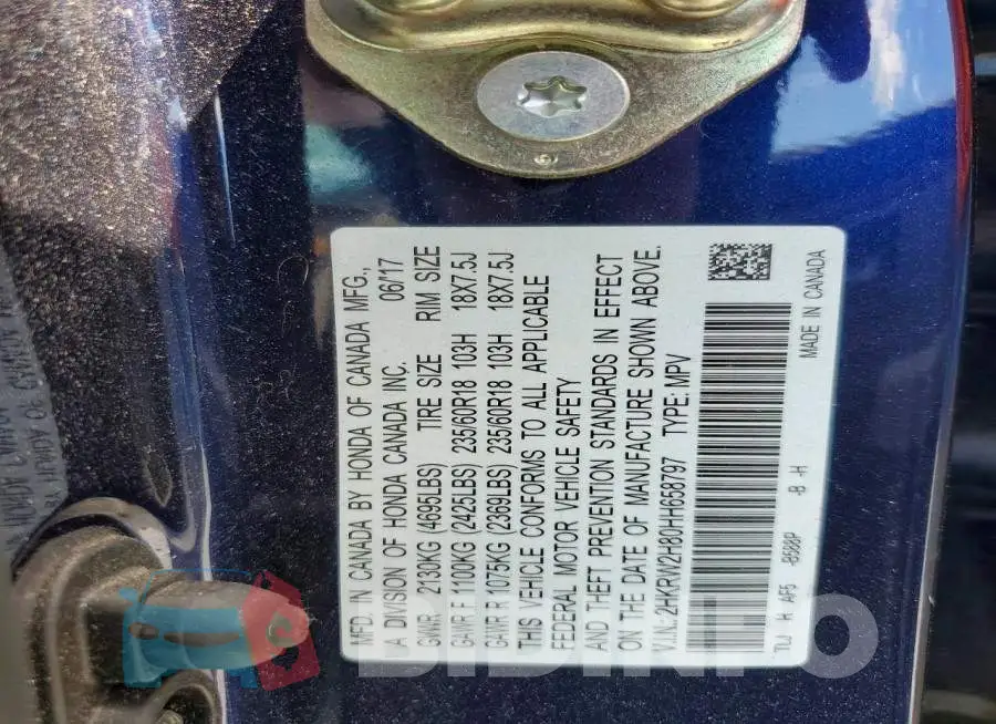 2HKRW2H80HH658797 Photo# 14