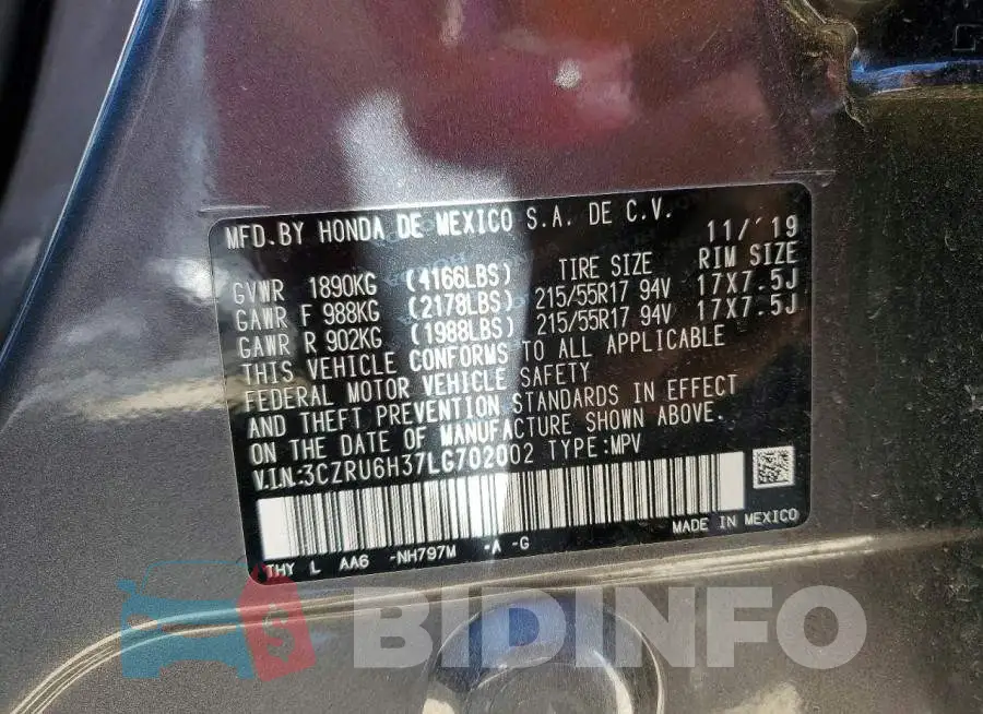 3CZRU6H37LG702002 Photo# 14