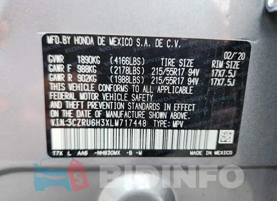 3CZRU6H3XLM717448 Photo# 12