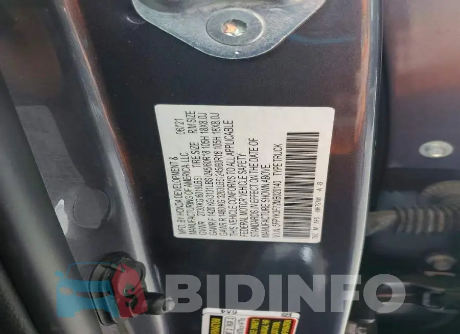 5FPYK3F72MB020140 Photo# 12