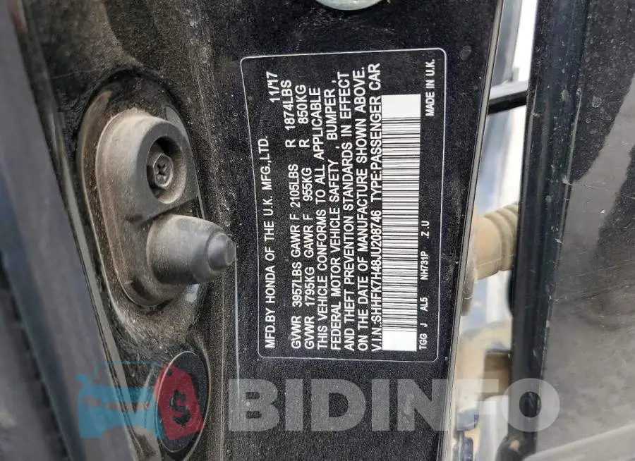 SHHFK7H48JU208746 Photo# 12