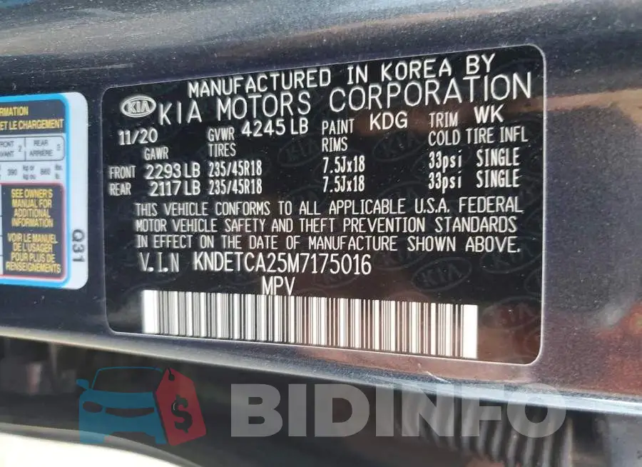 KNDETCA25M7175016 Photo# 13
