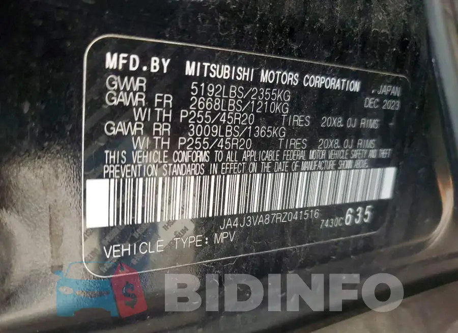JA4J3VA87RZ041516 Photo# 13