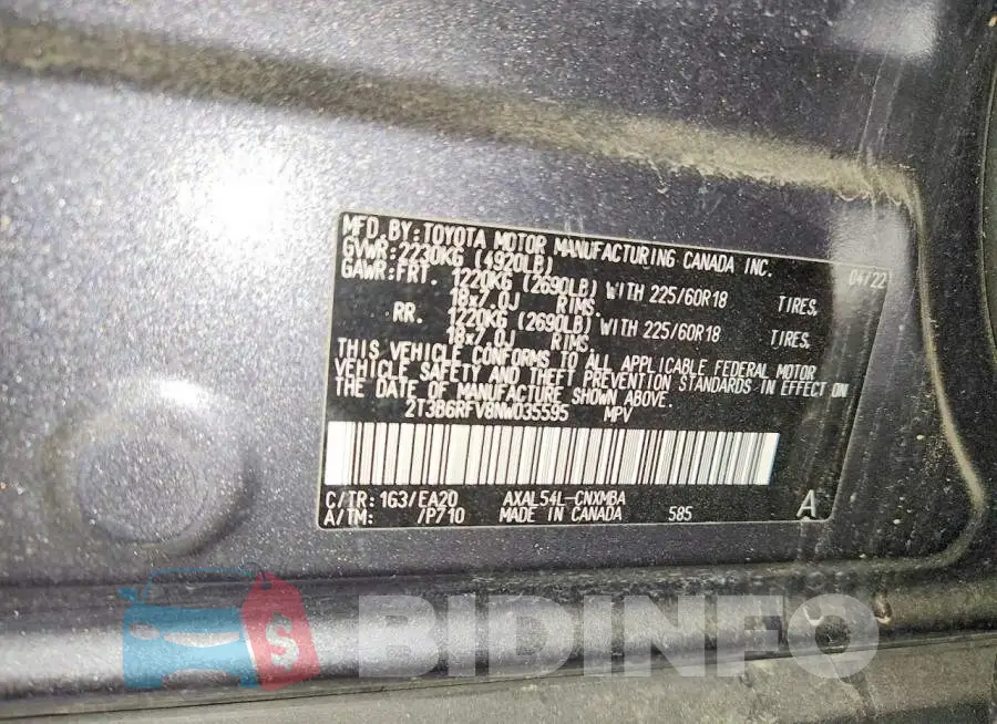 2T3B6RFV8NW035595 Photo# 13