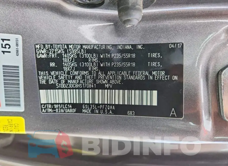 5TDDZ3DC8HS170841 Photo# 14